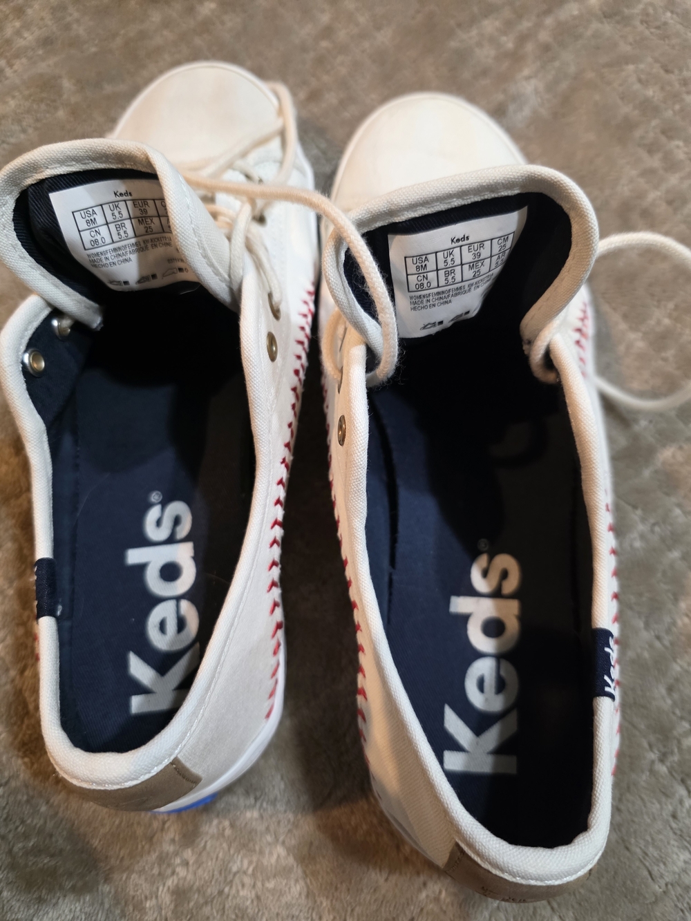 Keds Baseball Stitch Canvas Sneakers White MLB Kickstar 8 - Picture 6 of 9